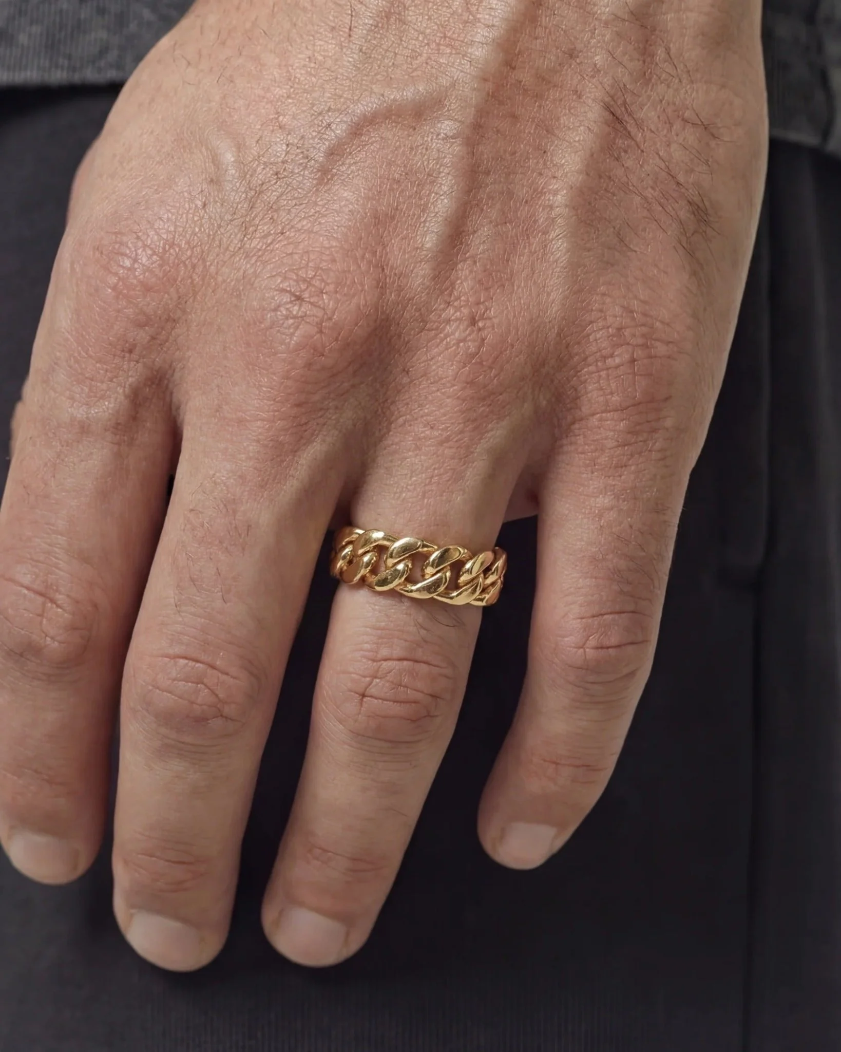 CLEAN CUBAN RING. - GOLD - Image 3