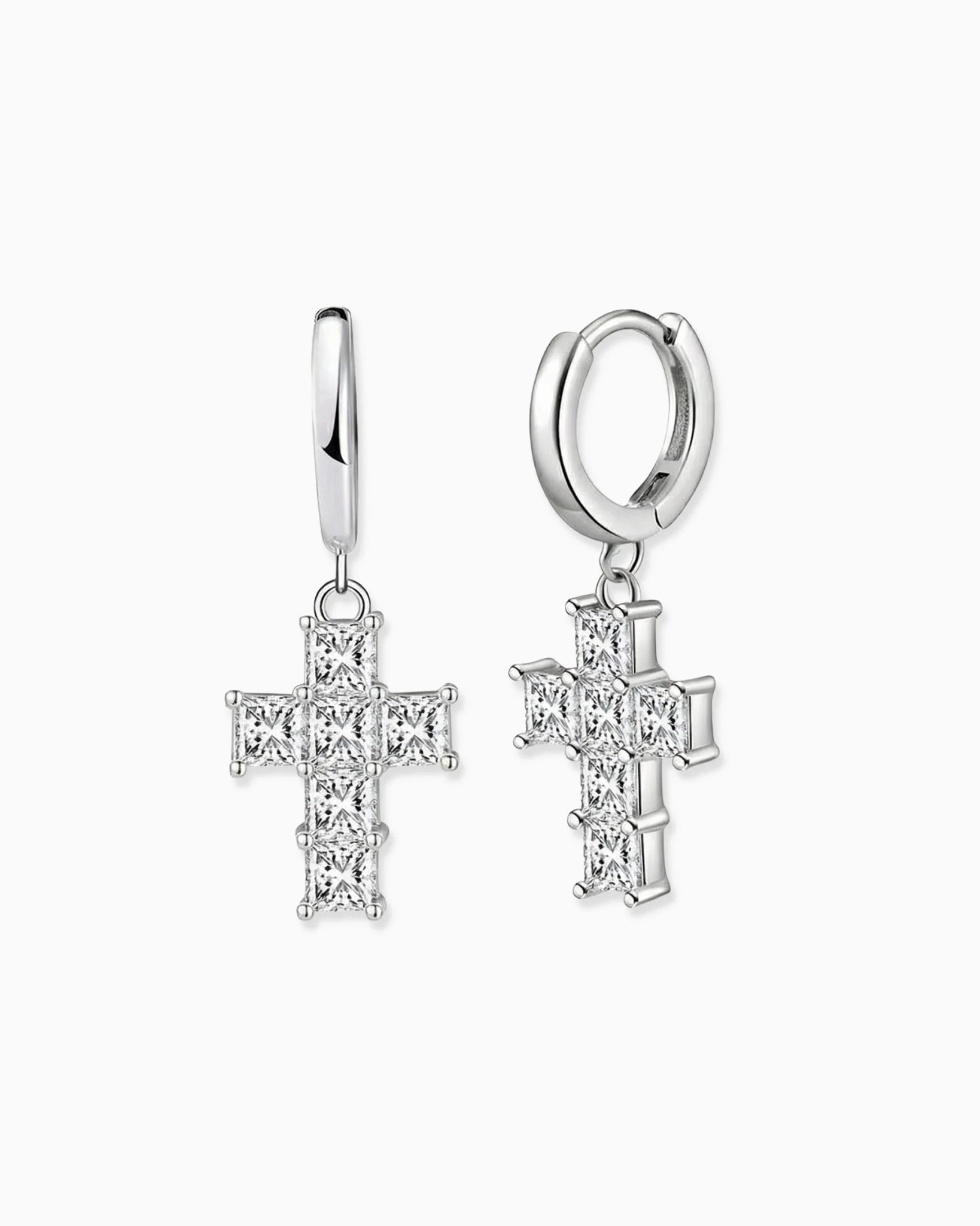 CROSS POINTERS EARRINGS. - 925