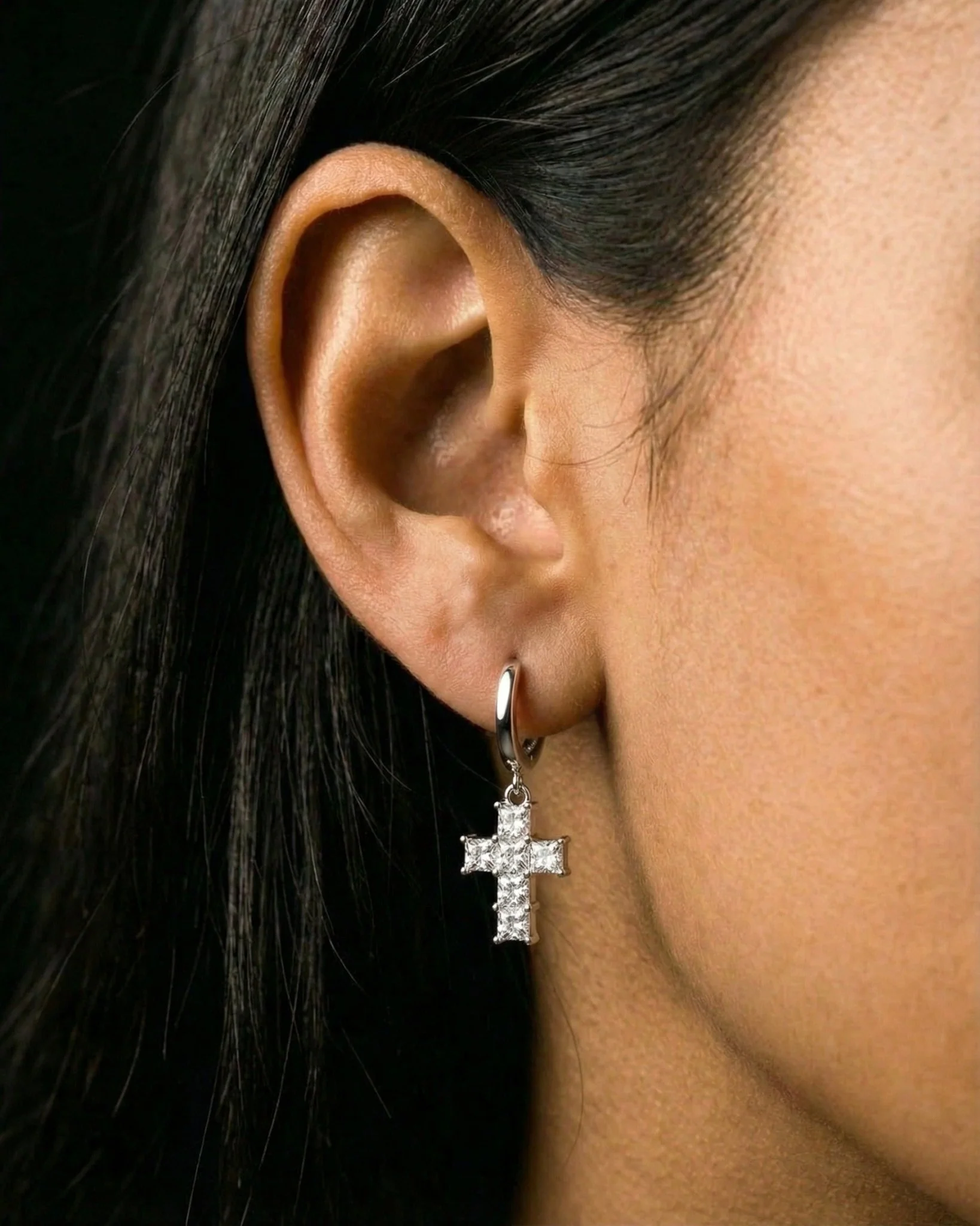 CROSS POINTERS EARRINGS. - 925 - Image 2