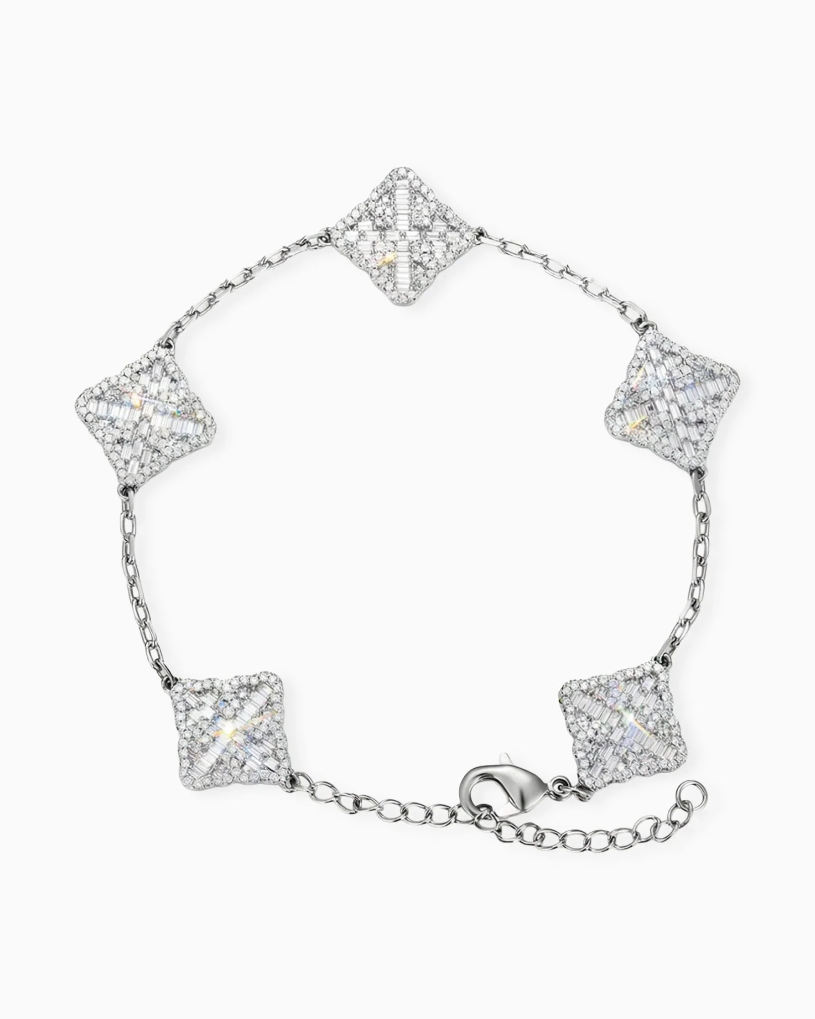 ICED CLOVER BRACELET. - 925