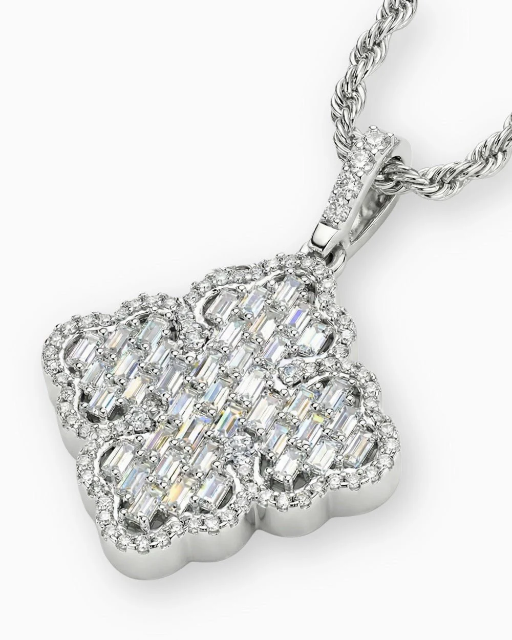 ICED CLOVER PENDANT. - 925 - Image 4