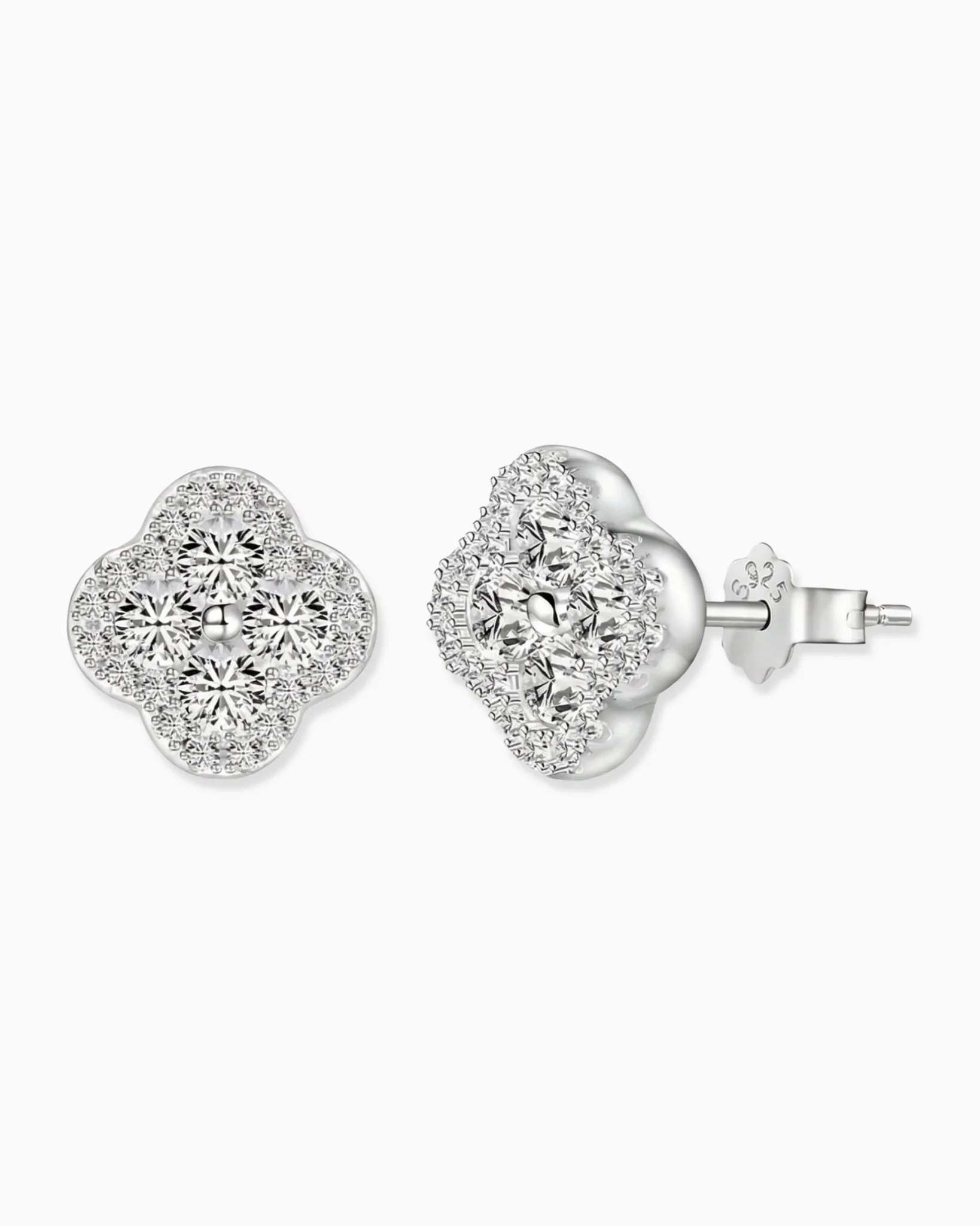 ICED CLOVER STUDS. - 925