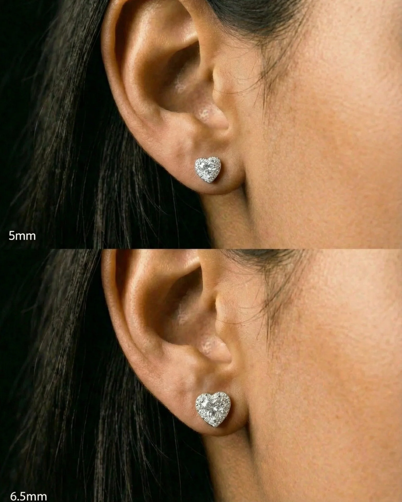 MOISSANITE BIG LOVE STUDS. - Image 3