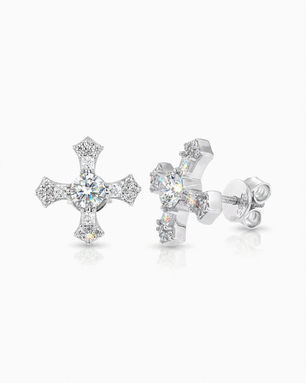 MOISSANITE CROSSWIRE STUDS.