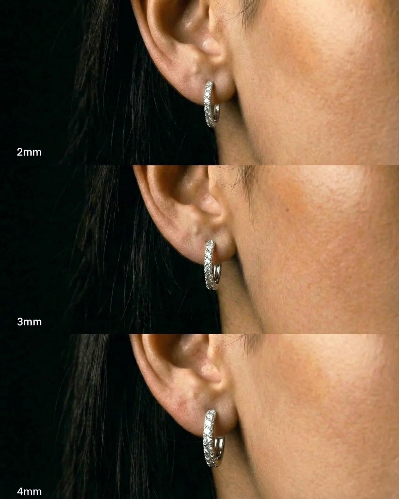 MOISSANITE ETERNITY EARRINGS. - Image 3
