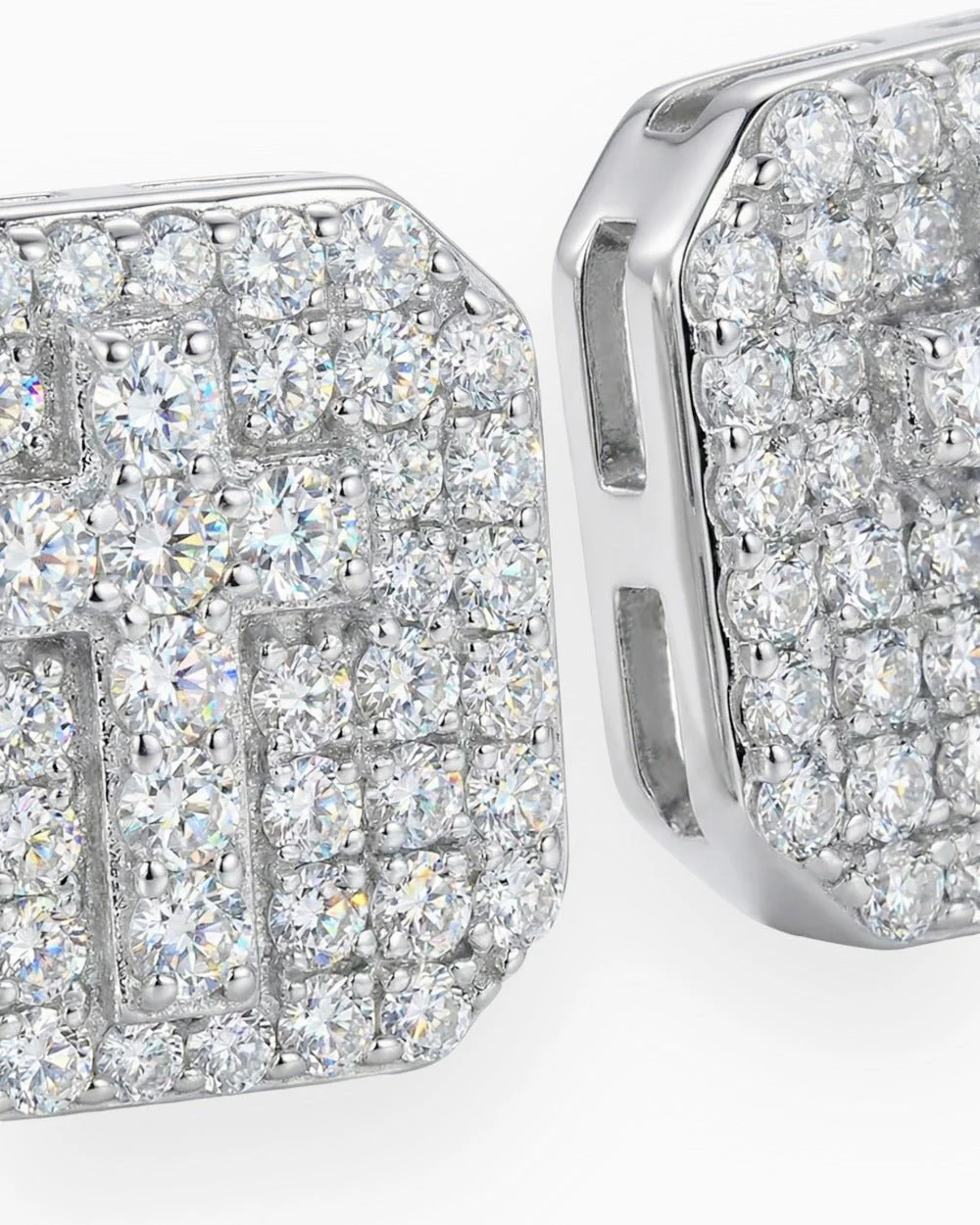 MOISSANITE SQUARE CROSS STUDS. - Image 3
