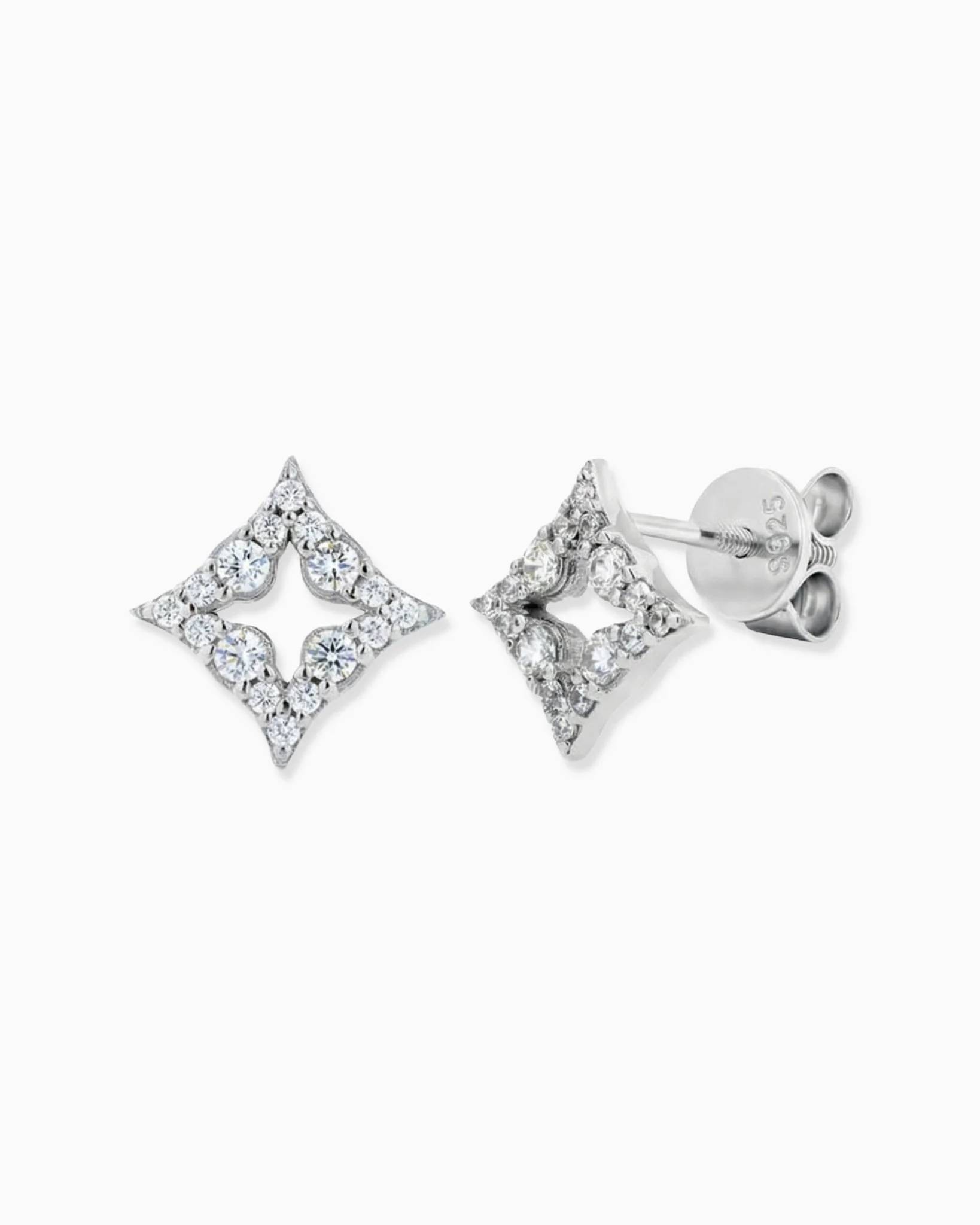 MOISSANITE STAR MOTIF STUDS.