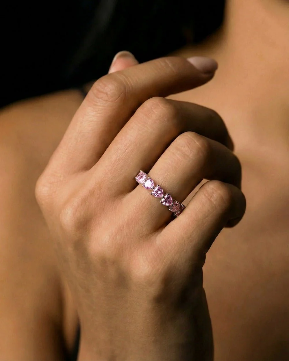 PINK LOVE RING. - 925 - Image 3