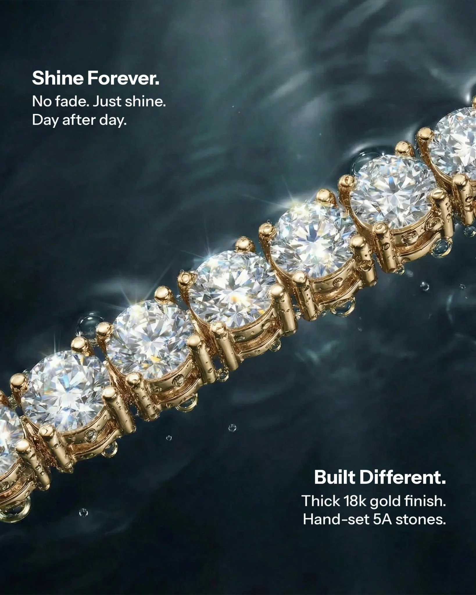 TENNISBOY BRACELET. - 4MM GOLD - Image 4